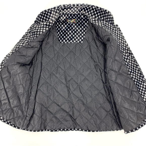 Swiss Girl Black and White Checked Faux Fur Vest with Pockets, EU 34/US 2 - Picture 14 of 16